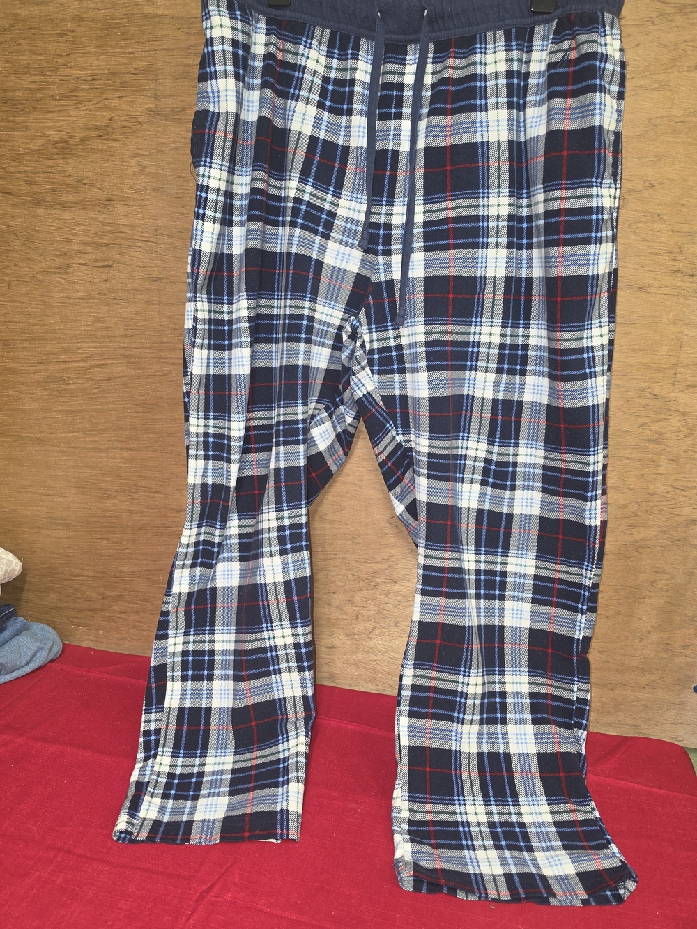 Nautica Navy and White Plaid Sleep/Lounge Pants Large